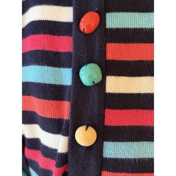 Ruby Road Women's Multi Color Striped Buttons Cardigan Sweater Art to Wear Sz Lg - Picture 4 of 8